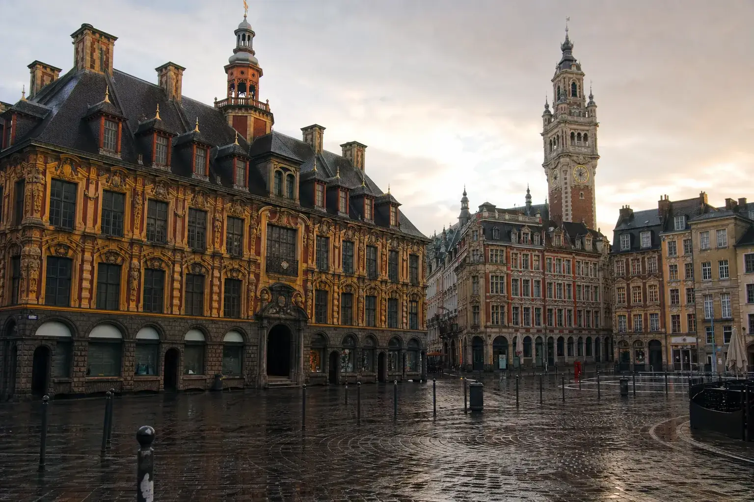 La Vieille Bourse et la Grand-Place de Lille, façades de brique flamande